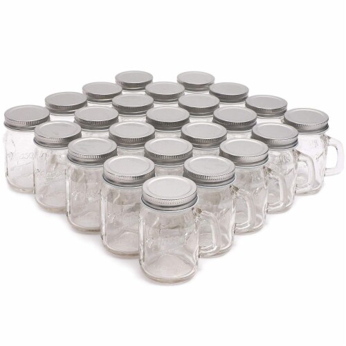 24 Pack Ball Clear Mason Jars 4 oz with Lids and Handles for Wedding