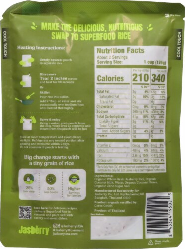 Jasberry™ Organic Coconut Flavored Superfood Rice Perspective: back