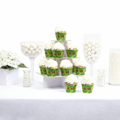 Big Dot of Happiness Tiki Luau - Tropical Hawaiian Summer Party Decor Cupcake Wrappers 12 Ct Perspective: back