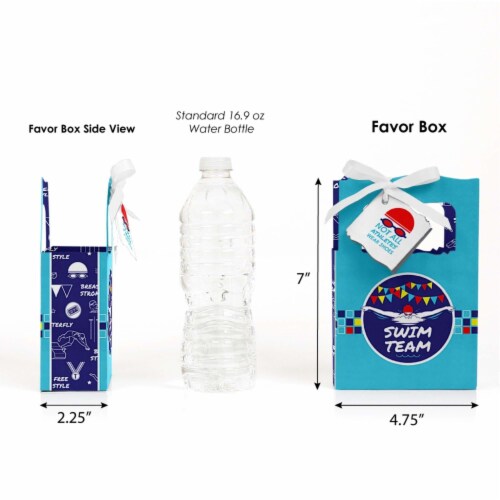 Big Dot of Happiness Making Waves Swim Team Swimming Party or Birthday Favor Boxes 12 Ct Perspective: back