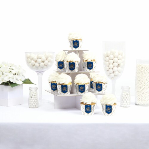 Big Dot of Happiness Royal Prince Charming Baby Shower Birthday Party Cupcake Wrappers 12 Ct Perspective: back