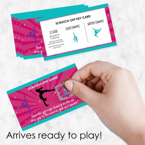 Big Dot of Happiness Tumble, Flip & Twirl - Gymnastics - Party Game Scratch Off Cards - 22 Ct Perspective: back