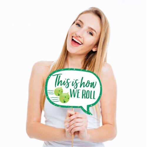 Big Dot of Happiness Funny Double the Fun - Twins Two Peas in a Pod - Photo Booth Props 10 Pc Perspective: back