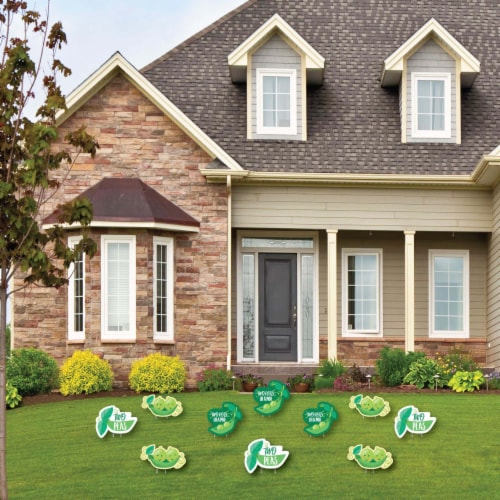 Big Dot of Happiness Double the Fun - Twins Two Peas in a Pod - Lawn Outdoor Yard Decor 10 Pc Perspective: back