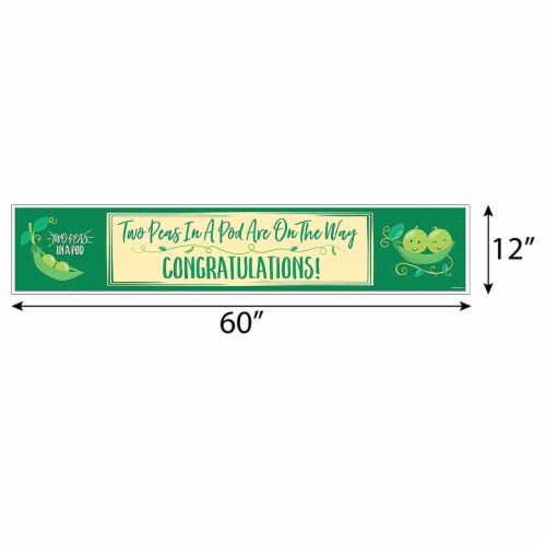 Big Dot of Happiness Double the Fun Twins Two Peas in a Pod - Baby Shower Decor Party Banner Perspective: back