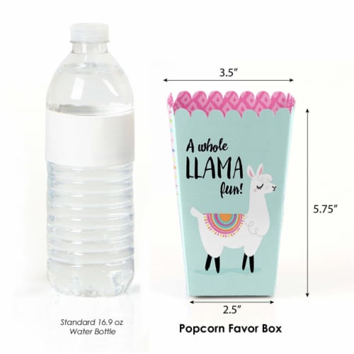 Big Dot of Happiness Whole Llama Fun - Party Favor Popcorn Treat Boxes - 12 Ct Perspective: back