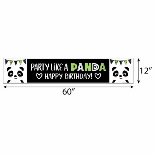 Big Dot of Happiness Party Like a Panda Bear - Happy Birthday Decorations Party Banner Perspective: back