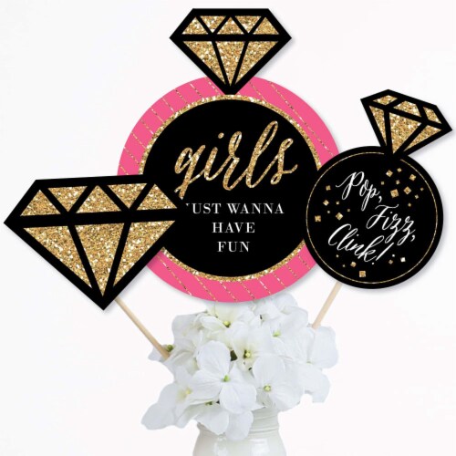 Big Dot of Happiness Girls Night Out Bachelorette Party Centerpiece Stick Table Toppers 15 Ct Perspective: back