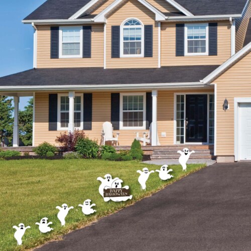 Big Dot of Happiness Spooky Ghost - Outdoor Lawn Decor - Halloween Party Yard Signs 8 Ct Perspective: back