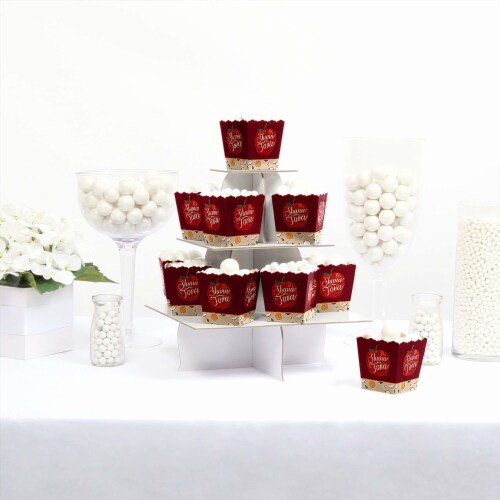 Big Dot of Happiness Rosh Hashanah - Mini Favor Boxes New Year Party Treat Candy Boxes 12 Ct Perspective: back