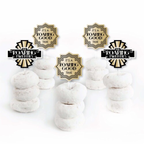 Big Dot of Happiness Roaring 20's - Cupcake Toppers 1920s Art Deco Jazz Treat Picks - 24 Ct Perspective: back