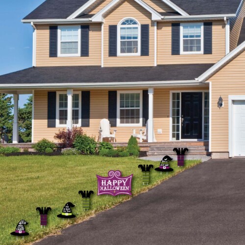 Big Dot of Happiness Happy Halloween - Outdoor Lawn Decor - Witch Party Yard Signs - Set of 8 Perspective: back