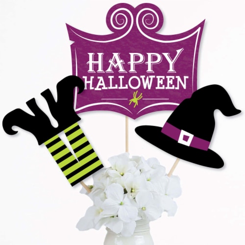 Big Dot of Happiness Happy Halloween - Witch Party Centerpiece Sticks - Table Toppers - 15 Ct Perspective: back
