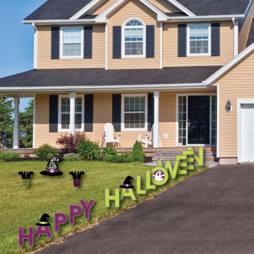 Big Dot of Happiness Happy Halloween - Lawn Decor Witch Party Yard Signs - Happy Halloween Perspective: back