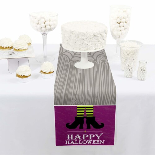 Big Dot of Happiness Happy Halloween - Petite Witch Party Paper Table Runner - 12 x 60 inches Perspective: back