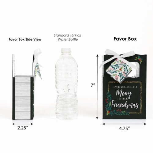 Big Dot of Happiness Rustic Merry Friendsmas Friends Christmas Favor Boxes Gift Bags 12 Ct Perspective: back