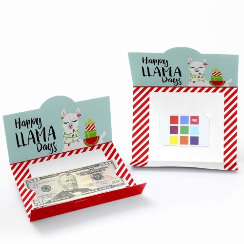 Big Dot of Happiness Fa La Llama - Christmas & Holiday Party Money & Gift Card Holders - 8 Ct Perspective: back