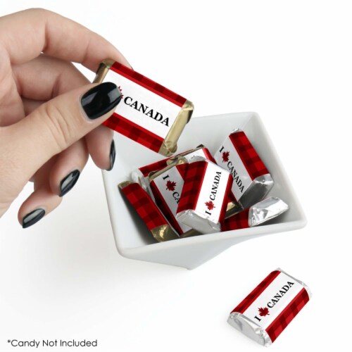 Big Dot of Happiness Canada Day Mini Candy Bar Wrapper Stickers