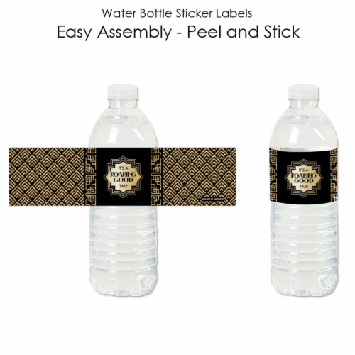 Big Dot of Happiness Roaring 20's 1920s Art Deco Jazz Party Water Bottle Sticker Labels 20 Ct Perspective: back