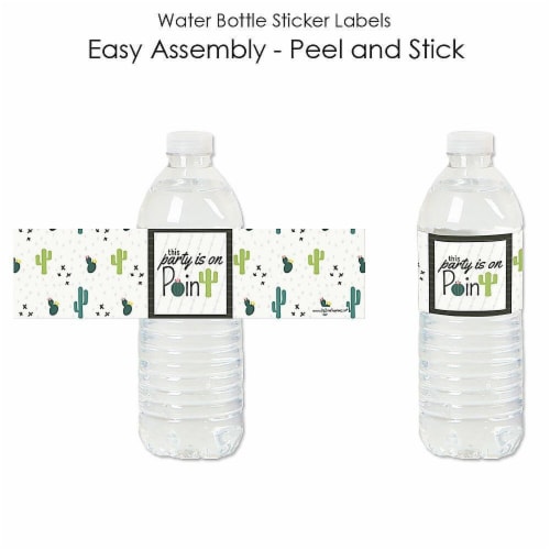Big Dot of Happiness Prickly Cactus Party - Fiesta Party Water Bottle Sticker Labels - 20 Ct Perspective: back