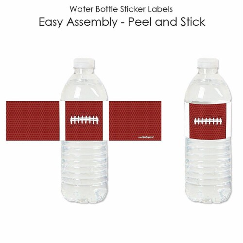 Big Dot of Happiness End Zone - Football - Party Water Bottle Sticker Labels - 20 Ct Perspective: back
