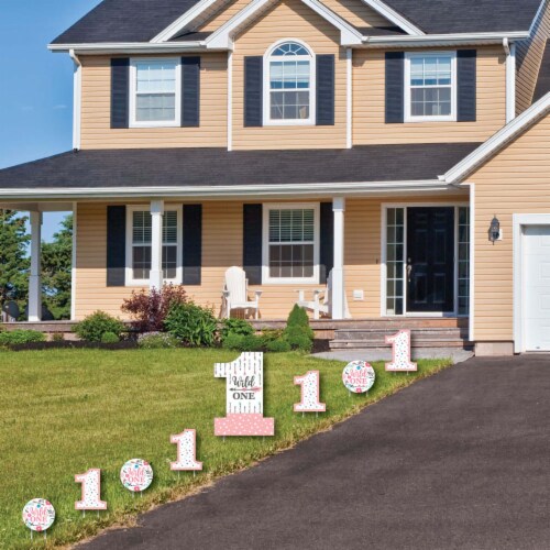 Big Dot of Happiness She's a Wild One - Lawn Decor Boho Floral 1st Birthday Yard Signs 8 Ct Perspective: back