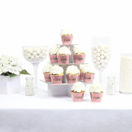 Big Dot of Happiness Bride Squad - Rose Gold Bachelorette Party Decor Cupcake Wrappers 12 Ct Perspective: back