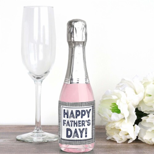 Big Dot of Happiness My Dad is Rad Mini Wine Bottle Label Stickers Father's Day Favor 16 Ct Perspective: back