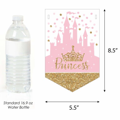 Big Dot of Happiness Little Princess Crown Bunting Banner Party Decor Its a Royal Celebration Perspective: back