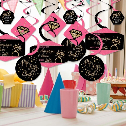 Big Dot of Happiness Girls Night Out - Bachelorette Hanging - Party Decoration Swirls - 40 Ct Perspective: back