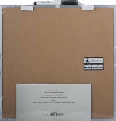 U Brands Silver Metal Frame Dry Erase Board Perspective: back