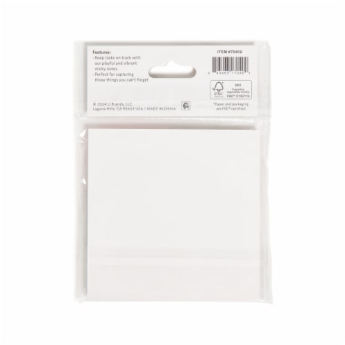 U Brands Rainbow Folklore Fauna Sticky Note Set Perspective: back