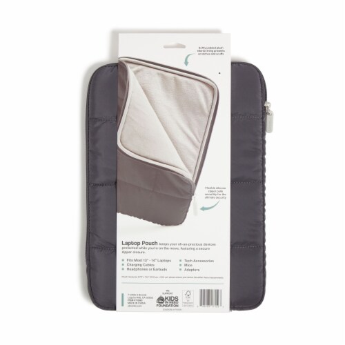 U Brands® Medium Nylon Puffer Laptop Pouch - Slate Perspective: back