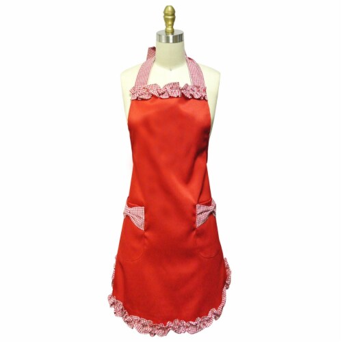 Kella Milla Ruffles Pin-up Apron, Red Perspective: back