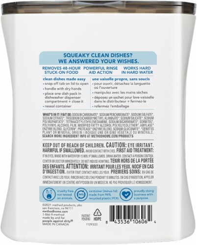 Method® Free + Clear Dishwasher Packs Perspective: back