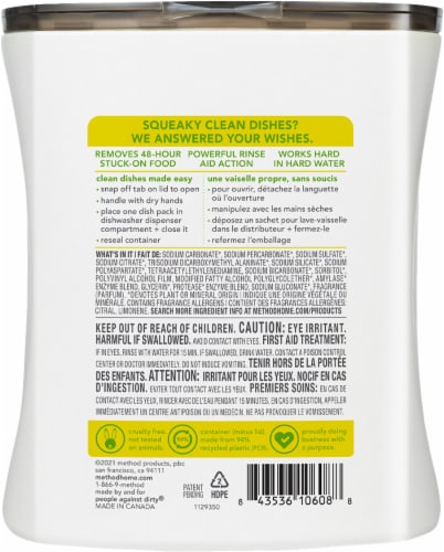 Method® Lemon Mint Dishwasher Packs Perspective: back