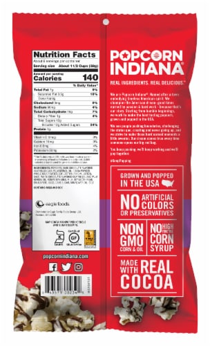 Popcorn Indiana® Black and White Drizzle Popcorn Perspective: back