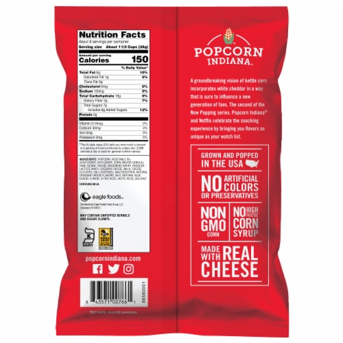 Popcorn Indiana Netflix Now Popping Cult Classic Cheddar Kettle Popcorn Perspective: back