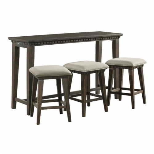 Picket House Furnishings Steele Multipurpose Bar Table Set in Brown Perspective: back