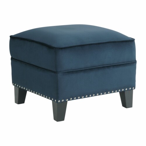 Picket House Furnishings Teagan Ottoman in Navy Perspective: back