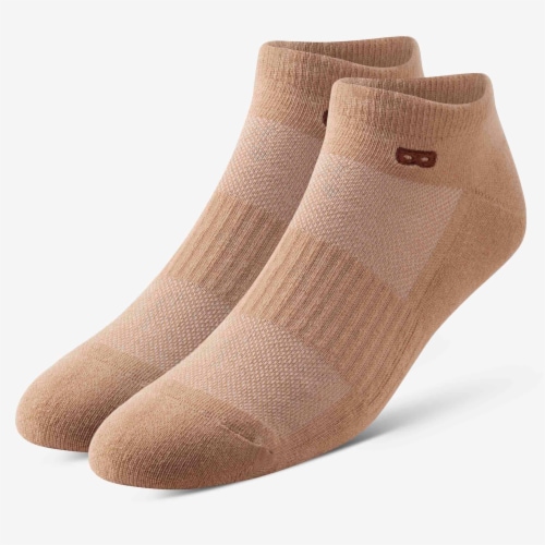 Pair of Thieves Blackout/Whiteout Men's Cushioned Low-Cut Socks - Taube/Brown Perspective: back