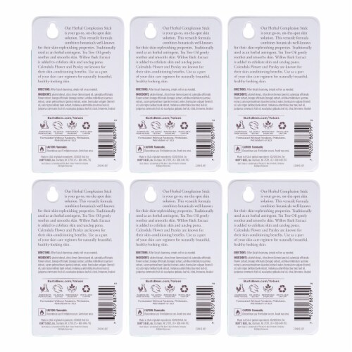 Burt's Bees Herbal Blemish Stick Pack of 6 Treatment 0.26 oz Perspective: back