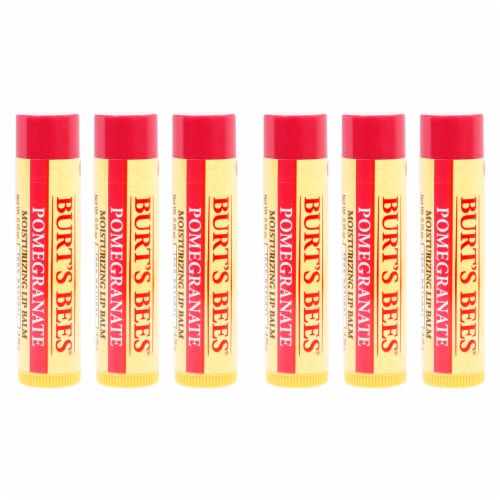 Burt's Bees Pomegranate Moisturizing Lip Balm Blister  Pack of 6 0.15 oz Perspective: back
