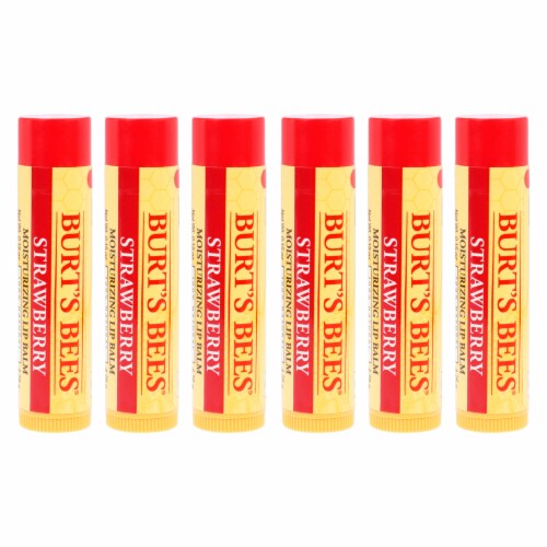 Burt's Bees Strawberry Moisturizing Lip Balm Blister  Pack of 6 0.15 oz Perspective: back