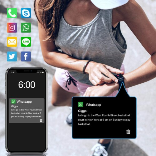 Letsfit ID205L Smartwatch Heart Rate & Activity Monitor - Black Perspective: back