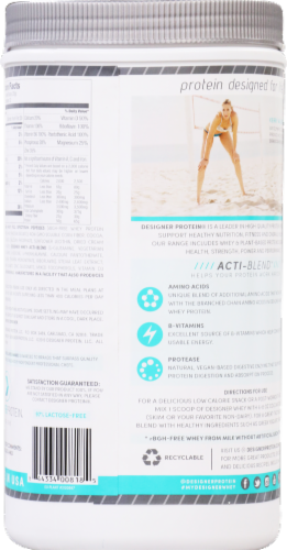 Designer Whey Double Chocolate Protein Powder Perspective: back