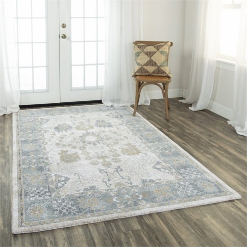 Alora Decor Elect 8' x 10' Ivory/Blue/Brown/Gray Power-Loomed/Hybrid Area Rug Perspective: back