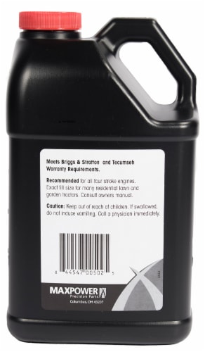 MaxPower Precision Parts Lawnmower 4-Cycle Premium Grade Oil Perspective: back