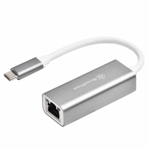 USB 3.1 Type-C Gen1 to RJ45 Gigabit Ethernet network adapter, charcoal Perspective: back