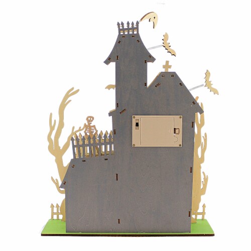 Halloween Halloween House Wood Spooky Ghosts Lighted Cy0076 Perspective: back